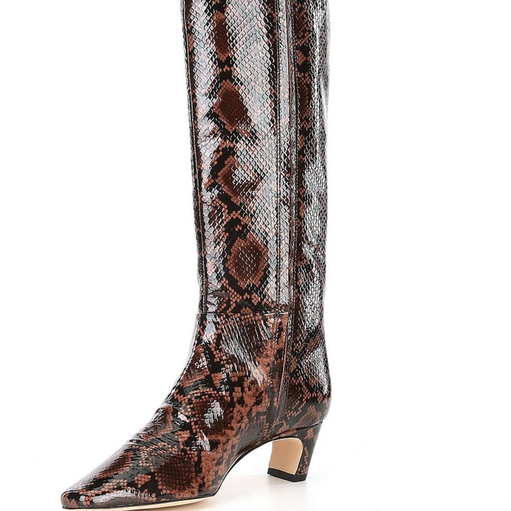 NEW Antonio Melani Snake Patent Leather Standard Tall Dress Boot Size 6 - Picture 2 of 15